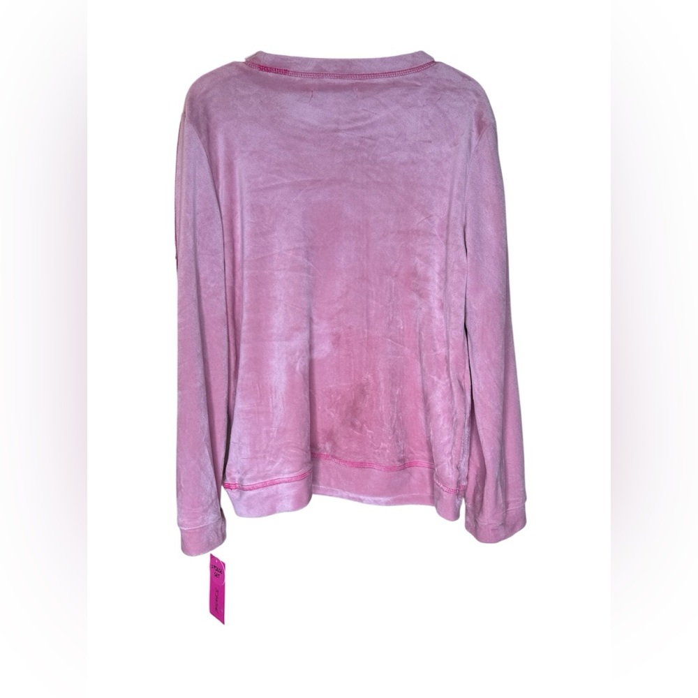 Betsey Johnson Pink velour Set Soft Knit Long Sleeve 10/12 - Picture 5 of 5